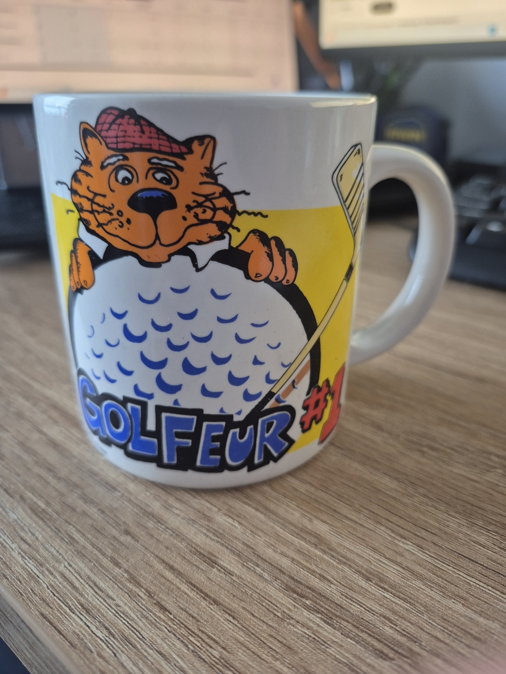 Vintage Contenova Korea Golfeur #1 Cartoon Golf Mug!
